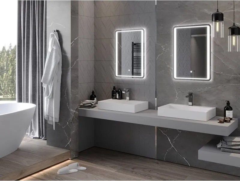 Mexen Zusa 50 x 70 cm-es, LED 6000K, páramentes fürdőszobai tükör - 9808-050-070-611-00