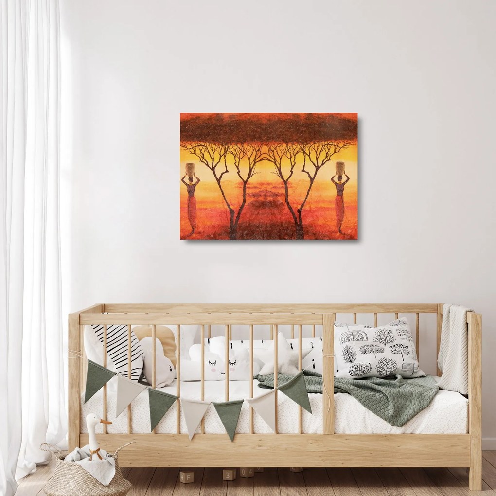 Üveg kép - afrikai szavanna (70x50 cm)