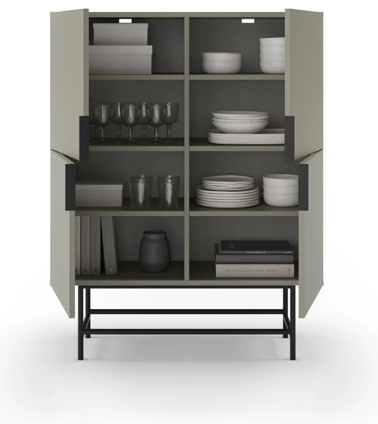 Zöldesszürke szekrény 100x128 cm Eldia – Marckeric