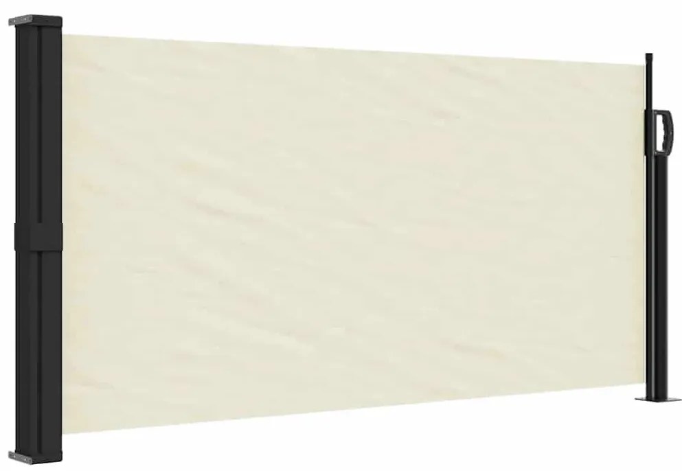 krémszínű behúzható oldalsó napellenző 100 x 500 cm