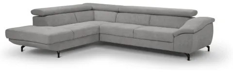 Bővíthető sarokkanapé tárolóval L alakú BRESCIA balos szürke
