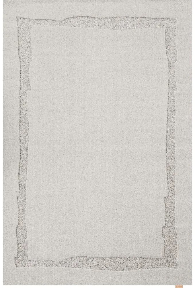 Világosszürke gyapjú szőnyeg 133x190 cm Morphic Rocca – Agnella