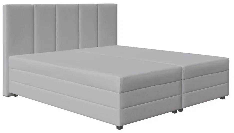 Kárpitozott ágy rugós matraccal és ágyneműtartóval ISABEL 160x200 világosszürke