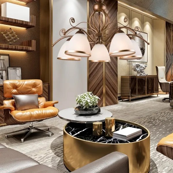 Brilagi - LED Csillár láncon ANTICO 5xE27/60W/230V bronz patina