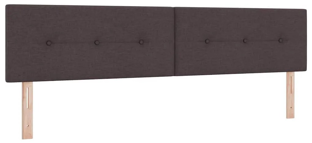Boxrugós ágy matracmal sötétbarna 200 x 200 cm szövet