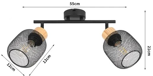 Brilagi - BASKLITE spotlámpa 2xE27/15W/230V gumifa/fekete