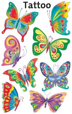 Matrica, tetoválás, 1 ív, 76x120 mm, AVERY ZWECKFORM, Z-Design No.56742, pillangók (AY56742)