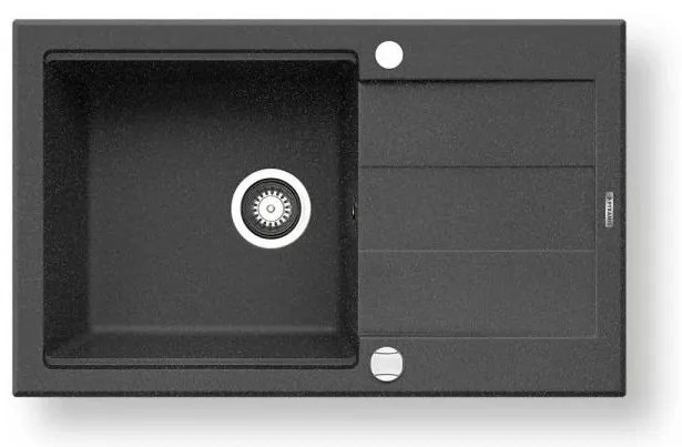 Pyramis 70083701 - SPARTA PLUS LUX 78x48 cm gránit konyhai mosogató, fekete