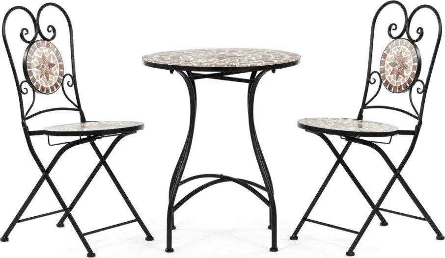 Kerti bútor szett, fém, kerámia mozaik, US1600 SET