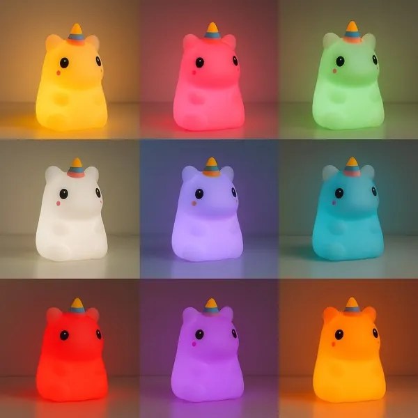 LED RGBW, fényerőszabályozható, újratölthető gyermek éjszakai lámpa UNICORN LED/1W/5V 1200 mAh