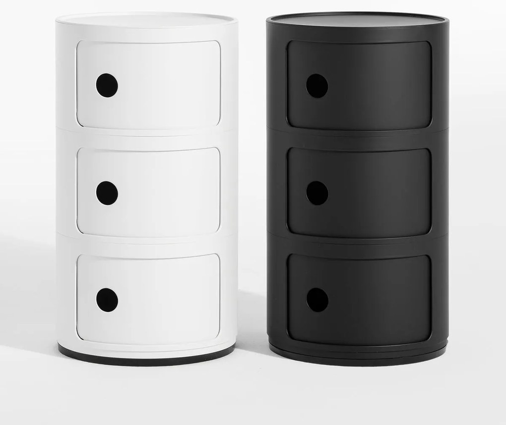 Kartell Componibili 4986 tárolóasztal, matt, 2 tárolórésszel, több színben Szín: fekete