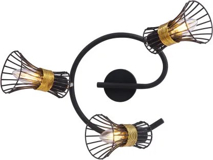Globo 54814-3 Spot metál fekete-arany színben. Ø250, H:220, exkl. 3xE14 40W 230V