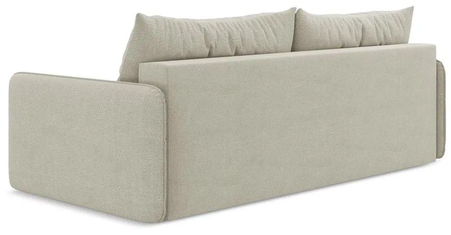 Krémszínű kinyitható-tárolóhelyes kanapé 216 cm Nanea – Makamii