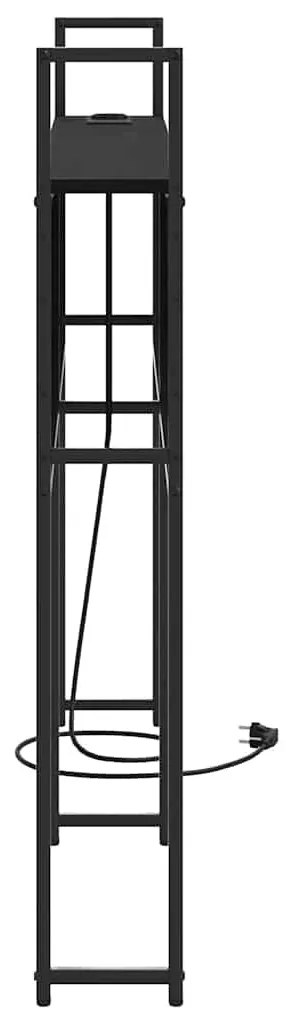 Tárolós Fejtámla Töltő Állomással Musta tammi 120 cm Faanyag