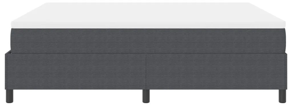 Box Spring Ágy Matraccal Sötétszürke Super King Kordbársony Anyag