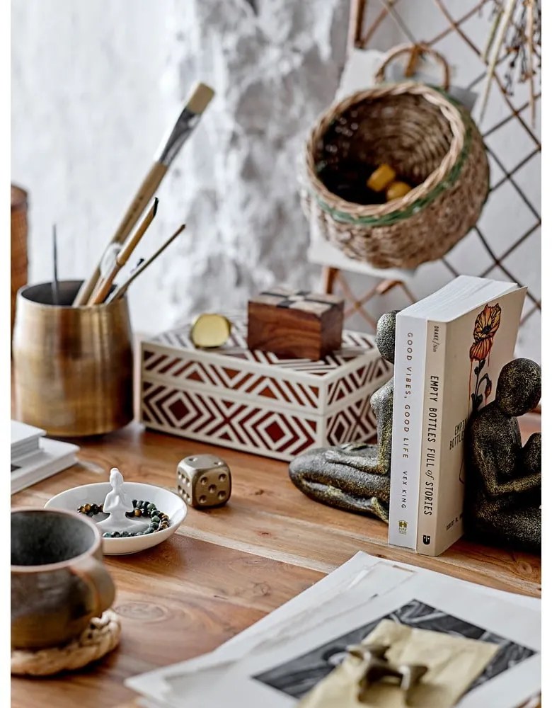 Barna dekoratív fa tárolódoboz 6,5x4,5x4 cm Cemile – Bloomingville