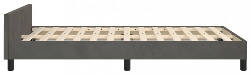 sötétszürke bársony ágykeret matrac nélkül 120x200 cm