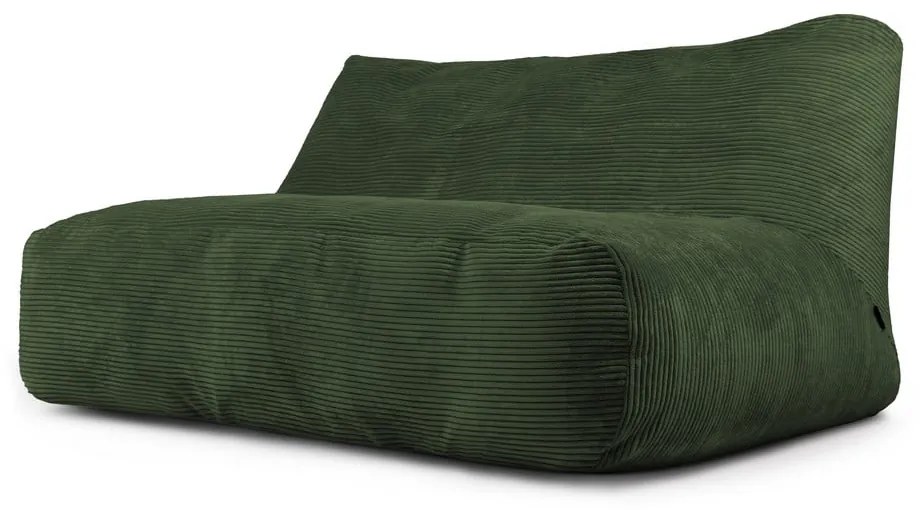 Zöld kordbársony babzsákfotel Sofa Tube 160 – SLOWDOWN