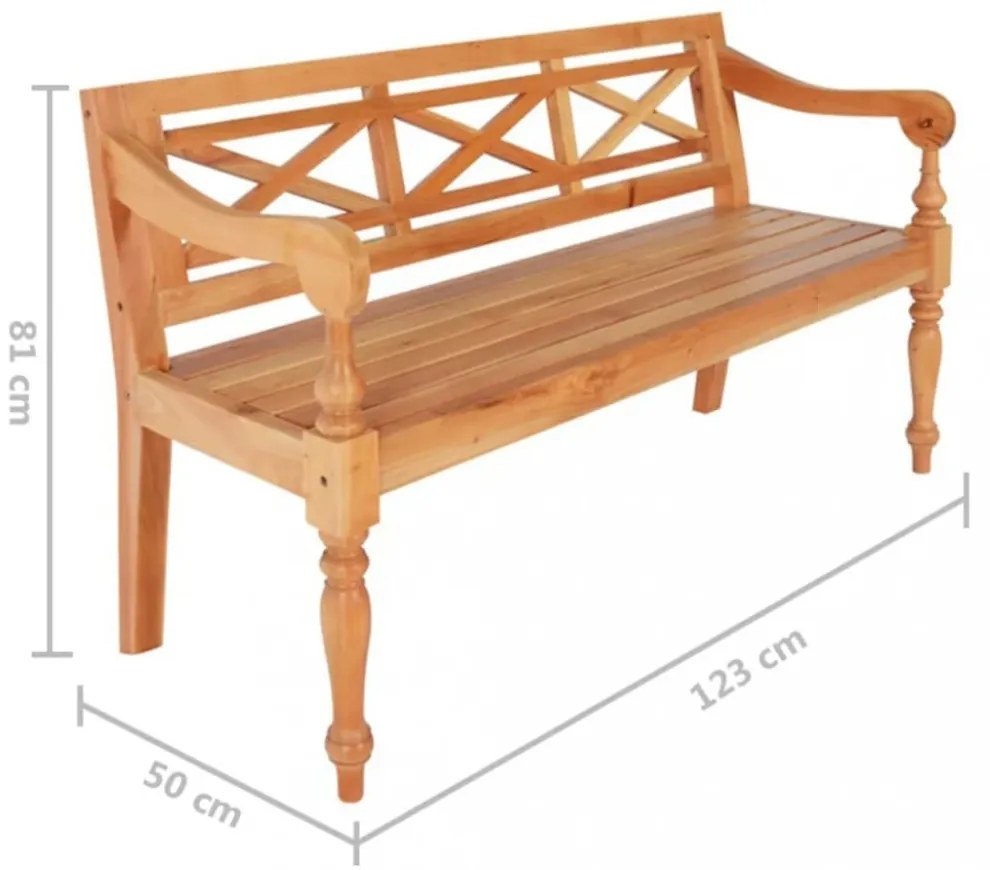 világosbarna tömör mahagóni Batavia pad 123 cm