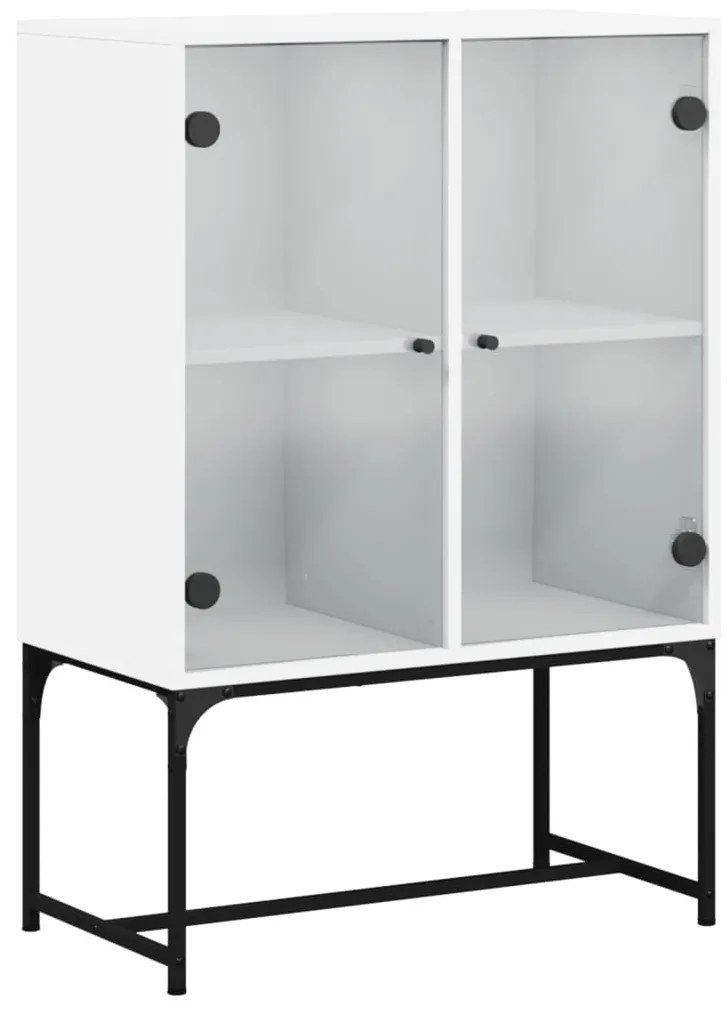 fehér kisszekrény üvegajtókkal 69x37x100 cm