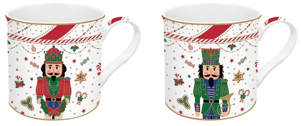 Karácsonyi porcelán bögre 2 db díszdobozban Nutcracker Twist