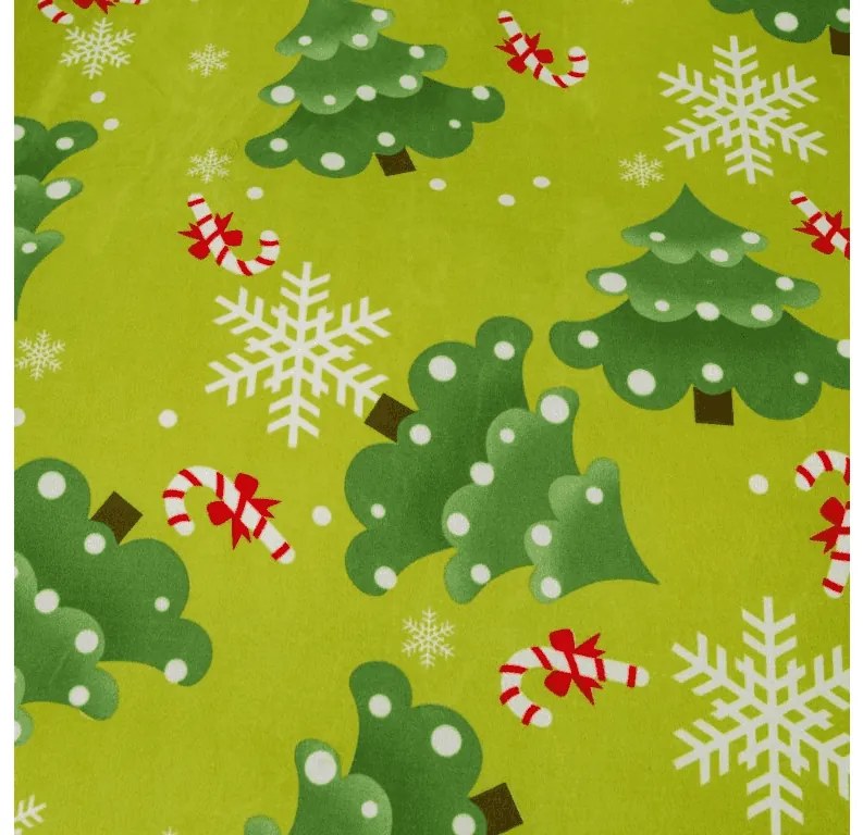 Mikroszálas flanel ágyneműhuzat CHRISTMAS TREE zöld Ágyneműhuzat mérete: 70 x 90 cm | 140 x 220 cm