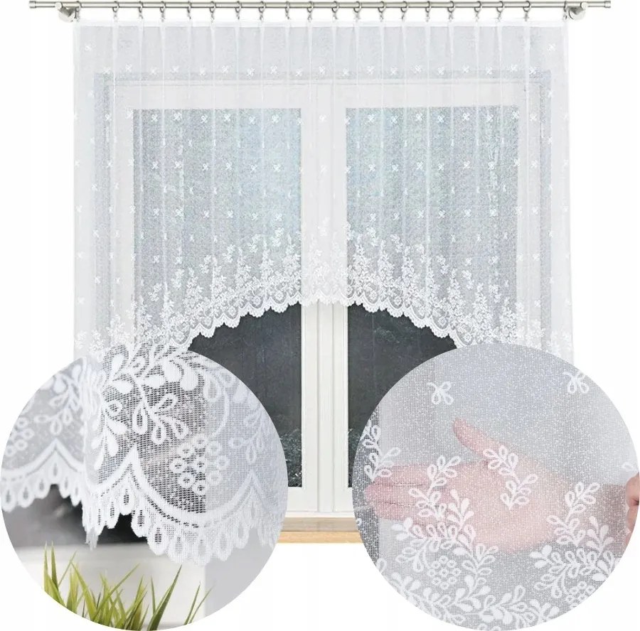 Függöny Kész Virág Motívum Nappali Konyha Jacquard Ívvel 250x120cm