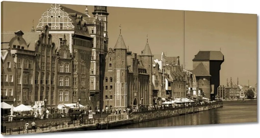Festmények 120x60 Gdańsk szépia bronz
