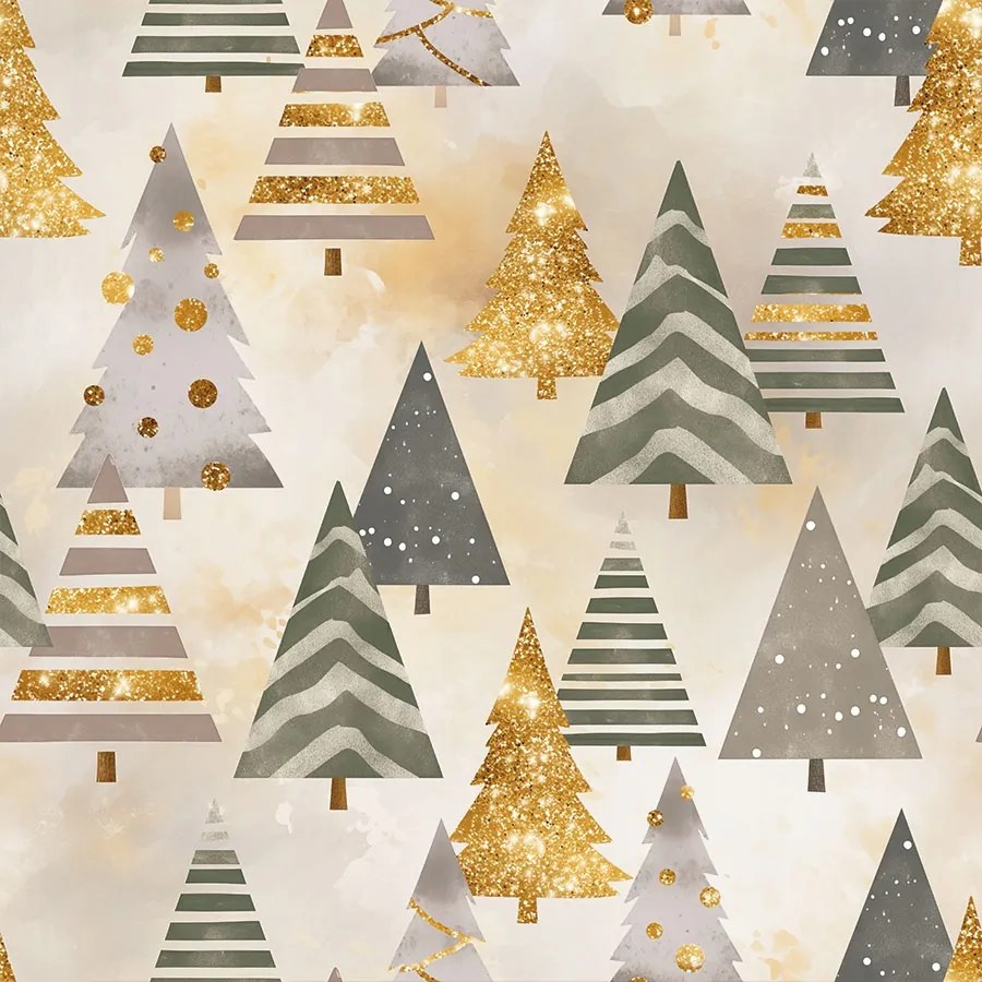 Mg Tk Karácsonyfa asztalterítő bézs BN271 160cm 0,5m