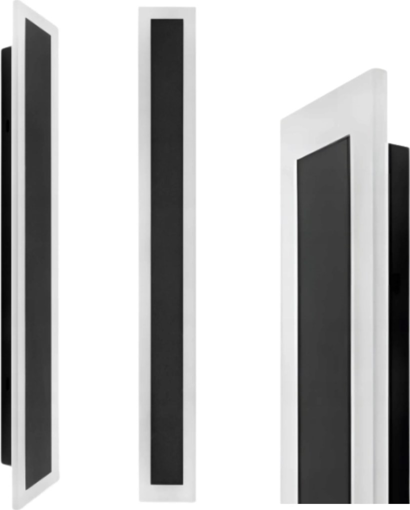 Homlokzati lámpa Led fali lámpa Erős 150cm 30W IP65 Fekete Modern