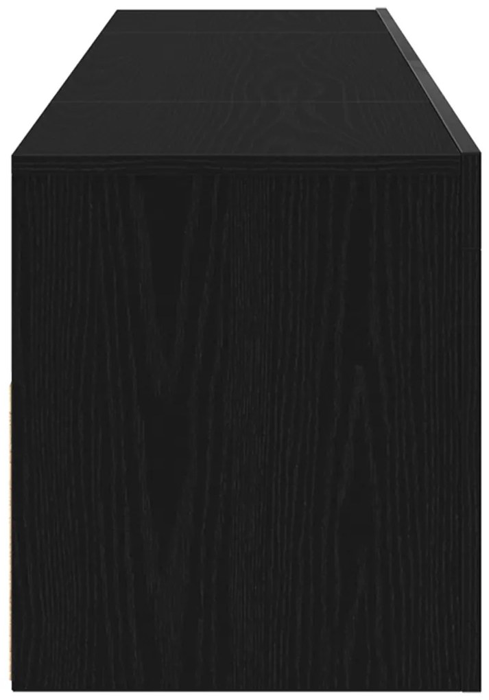 TV Szekrény LED világítással Fekete Tölgy 120x35x40 cm Szerelt Fa