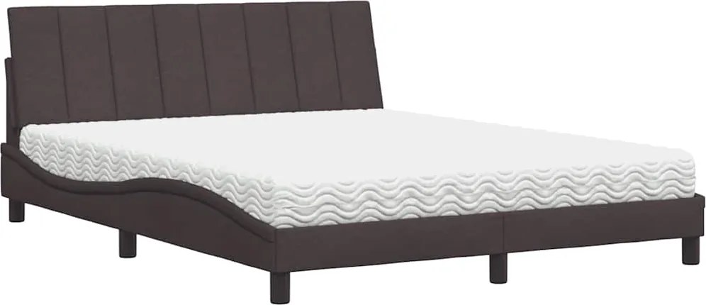 vidaXL ágy matraccal Hanko Sötétbarna 160x200 cm szövet