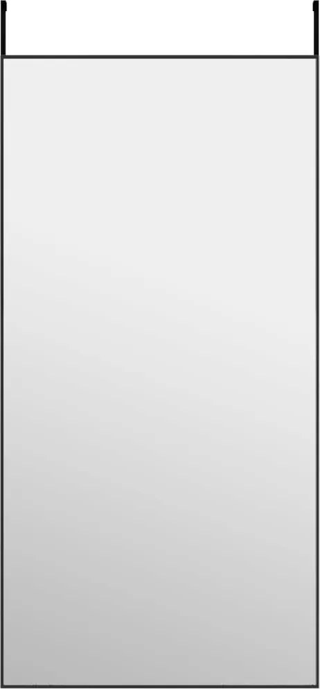 vidaXL fekete üveg és alumínium ajtótükör 50x100 cm