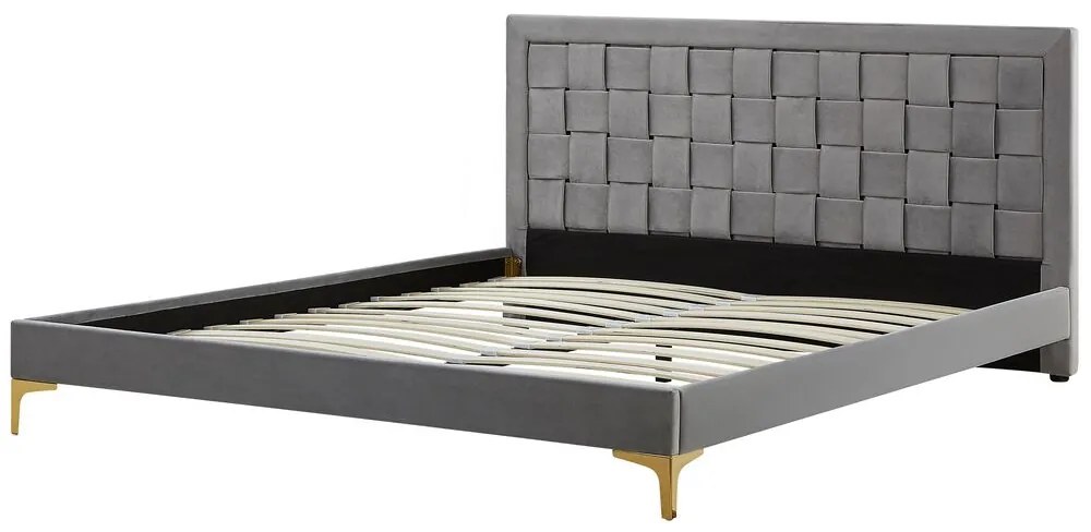 Franciaágy 180 cm LIMO (poliészter) (szürke) (ágyráccsal). 1022691