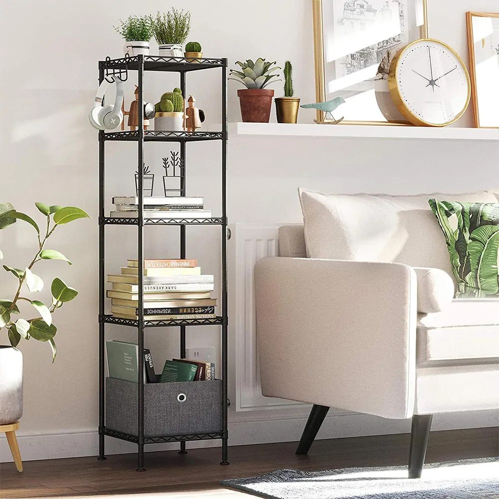 Fürdőszobai 5 szintes tároló, 30 x 30 x 121 cm