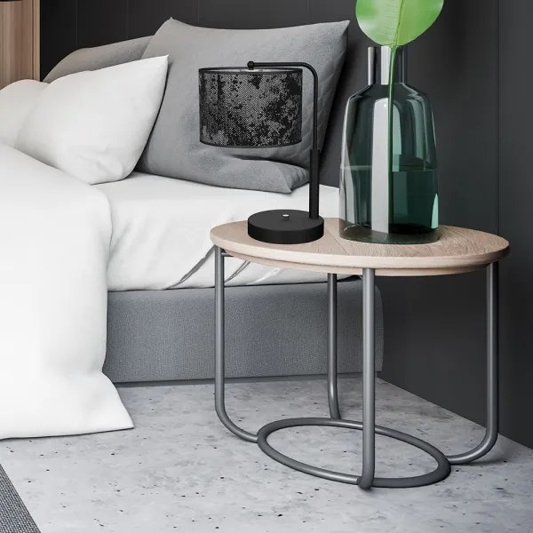 Asztali lámpa SATINO 1xE27/60W/230V fekete/szürke