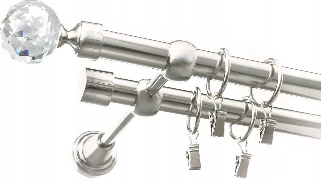 Függönykarnis Crystal Fém Dupla 19+19mm 140 cm