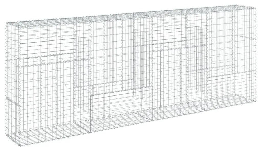 horganyzott vas gabion kosár fedéllel 400 x 50 x 150 cm