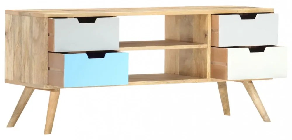 tömör mangófa TV-szekrény 110 x 35 x 48 cm