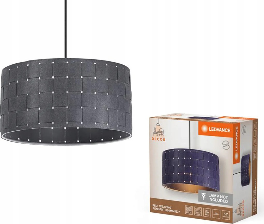 Mennyezeti Lámpa Függő Dekoratív E27 Túlnyúlás Szürke Dekor Ledvance