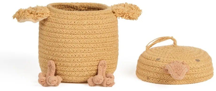 Sárga textil játéktároló kosár ø 13x15 cm Mini Charlie the Chicken – Lorena Canals