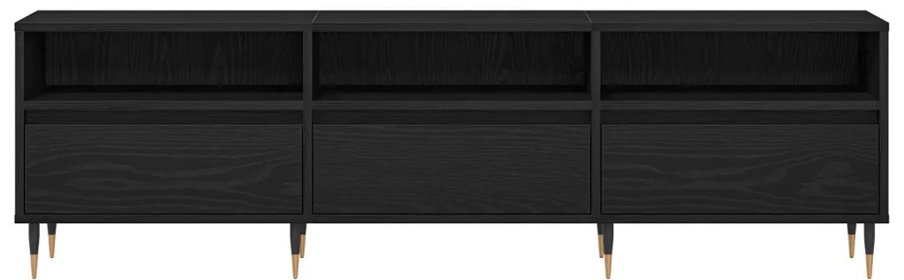 vidaXL TV szekrény fiókkal Fekete tölgy 150 x 30 x 44,5 cm Faanyag