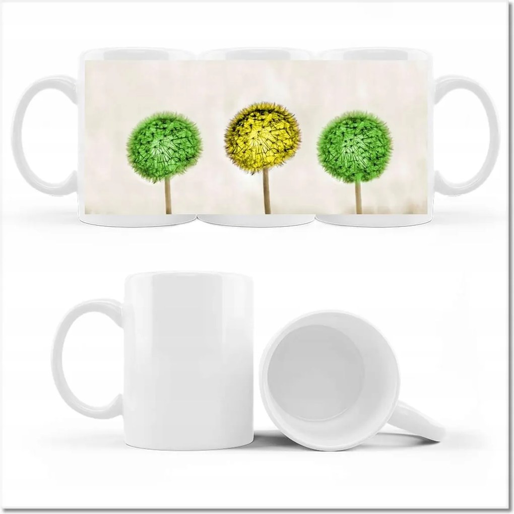 Sárga nyomott mintás bögre lime-mal