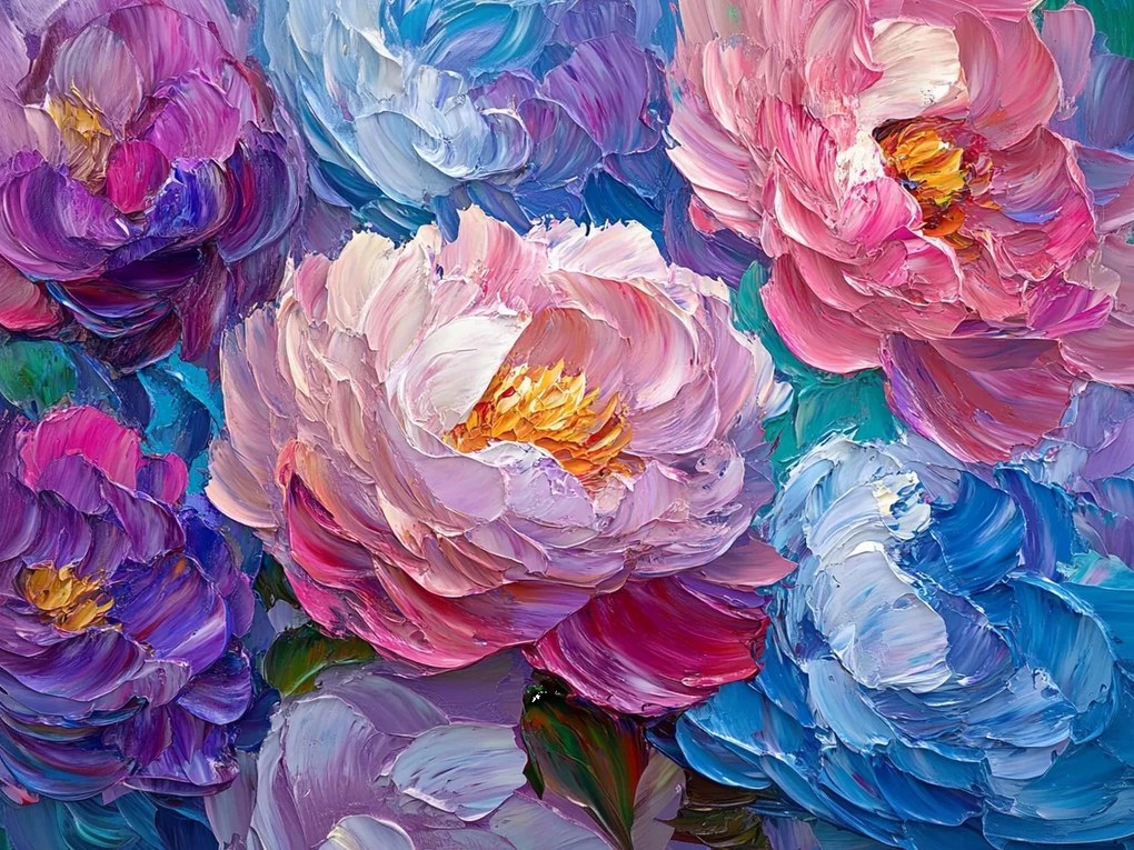 Vászonkép Canvas Természet Virágok Bazsarózsa Peonie Csokor 100x75