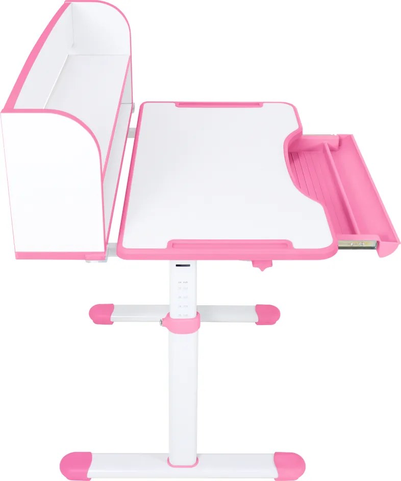 Növekvő íróasztal és szék, rózsaszín/fehér, set ZION