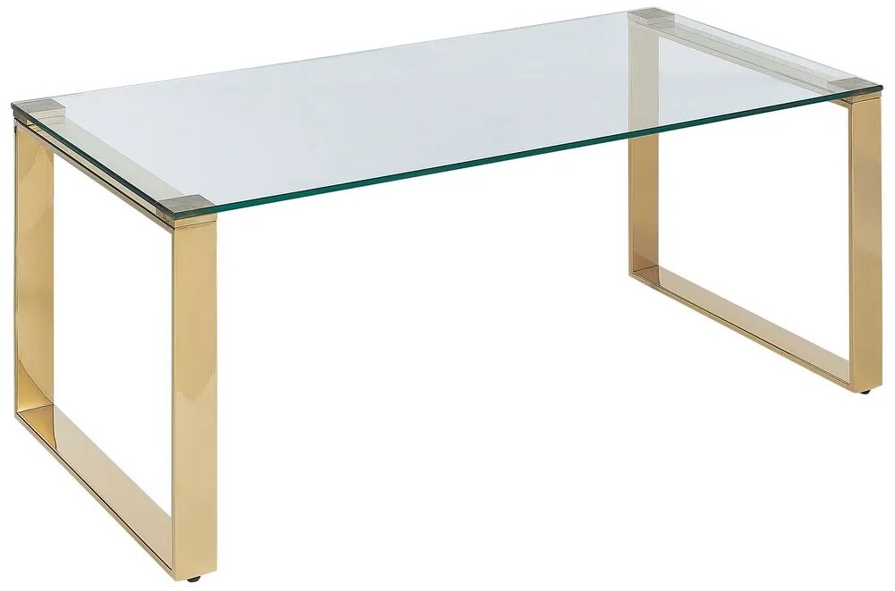 Arany üveg dohányzóasztal 100 x 50 cm TILON Beliani
