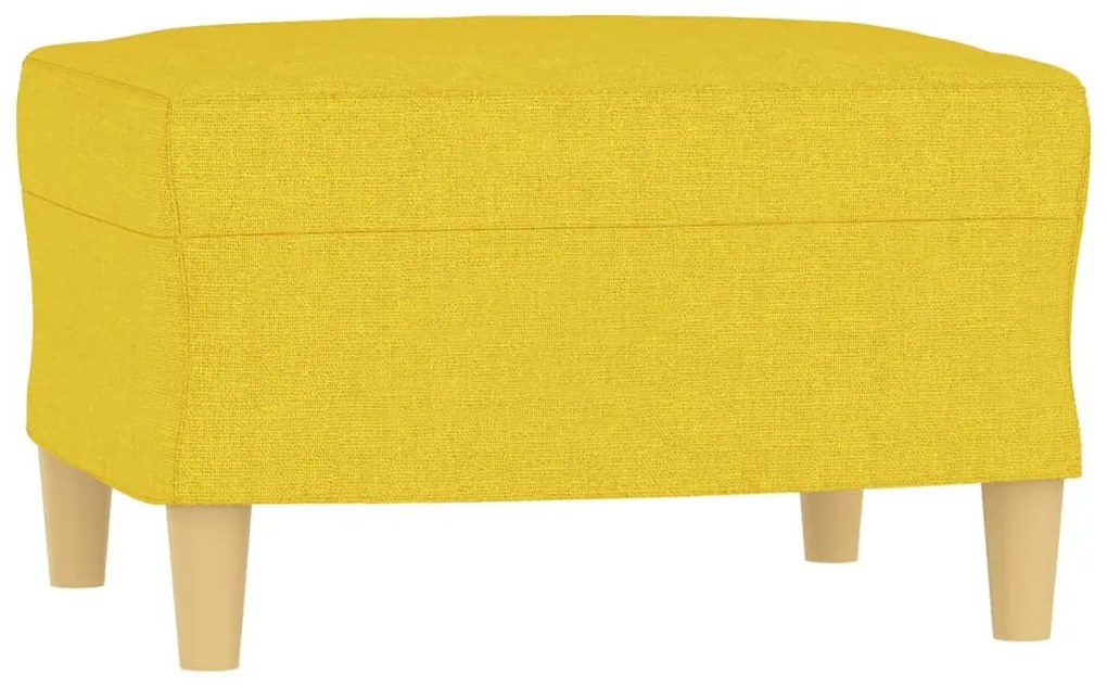 világossárga szövet kanapéfotel lábtartóval 60 cm