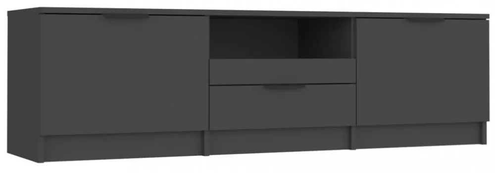 fekete szerelt fa TV-szekrény 140x35x40 cm