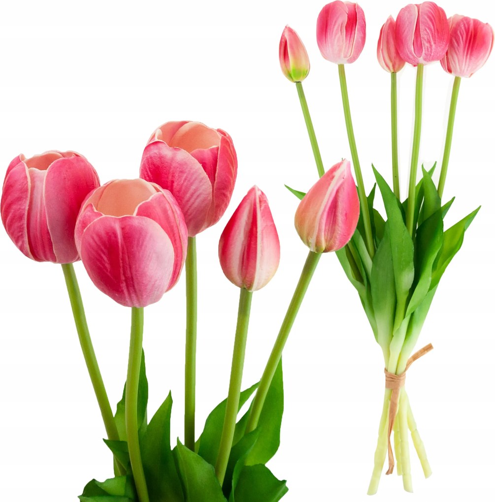 Tulipán csokor tulipán Művirágok élő nád gumírozott 5db