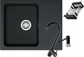 Egykamrás mosogató Franke Oid 611-62 szett csapteleppel, adagolóval, szifonnal és csepegtetővel